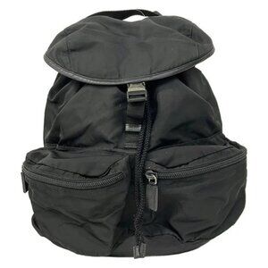 PRADA - V164X Black Nylon Leather Backpack
